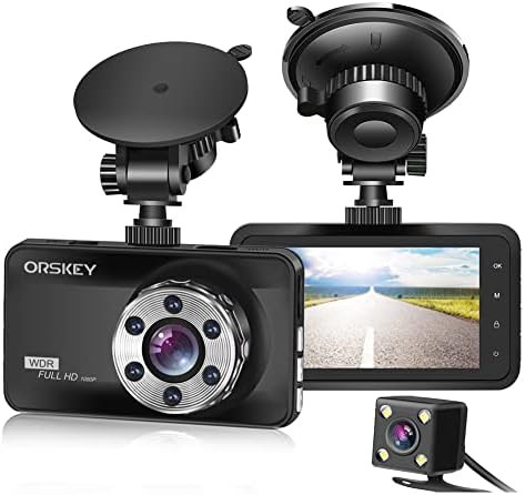 Dual dash camera with wide angle lens