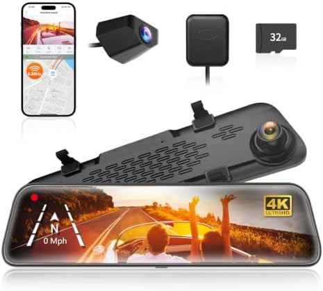 Mirror dash cam with 32gb card