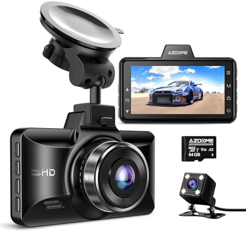 Dual dash cam with three inch screen