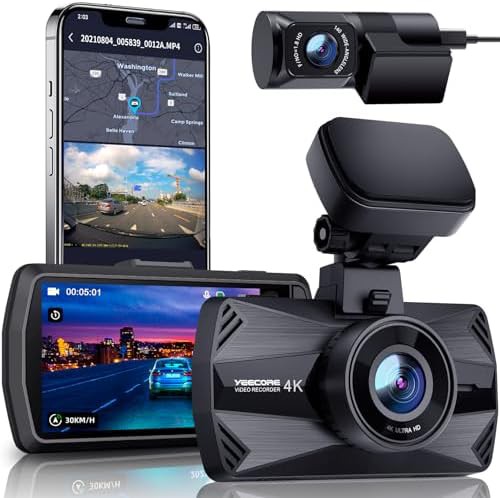 Dual 4K dashcam with high speed WiFi