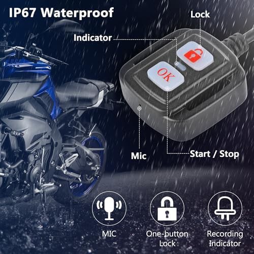 Motorcycle dual lens 1080p dash cam — photo 4