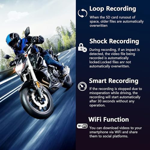 Motorcycle dual lens 1080p dash cam — photo 5