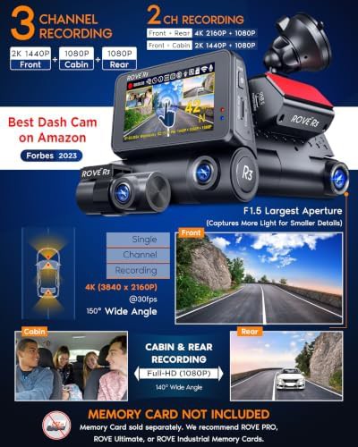 Three channel dash cam with touch screen — photo 3