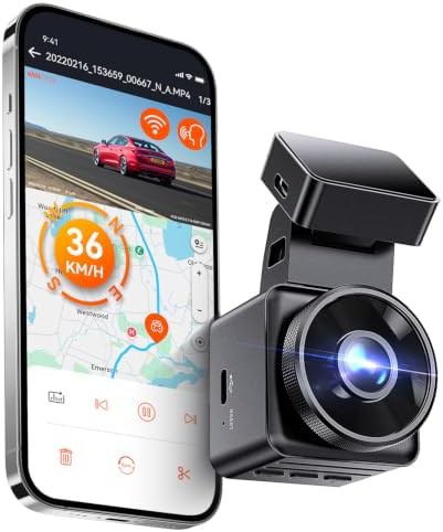 Compact 1080p dash cam with gps
