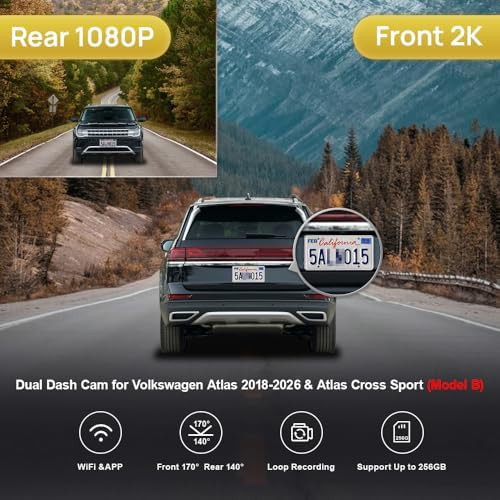 Dual channel dash cam for Volkswagen Atlas — photo 3