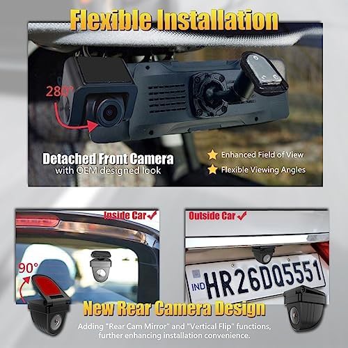 Mirror dash cam with detached front camera — photo 4