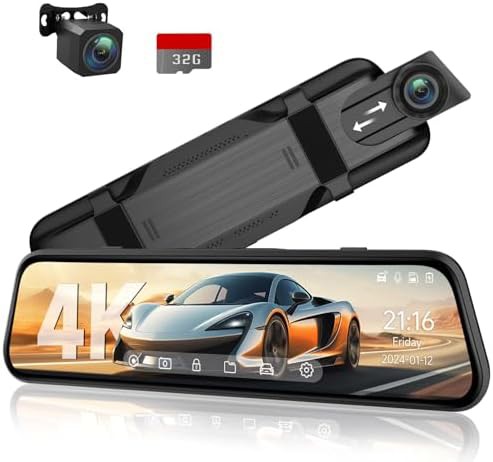 Mirror mounted 4K touch screen camera