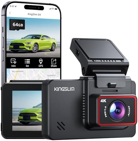 Touchscreen 4K dual cam with 64GB card