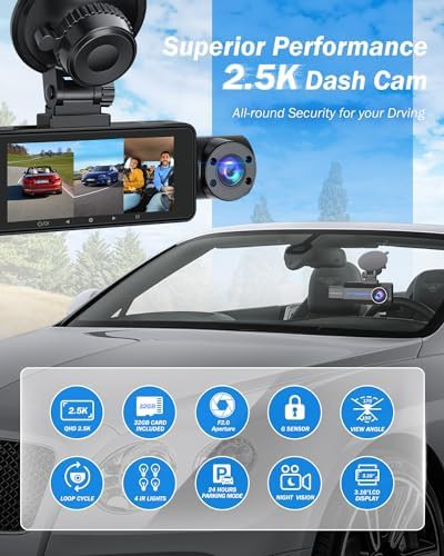 Blue triple channel car camera system — photo 3