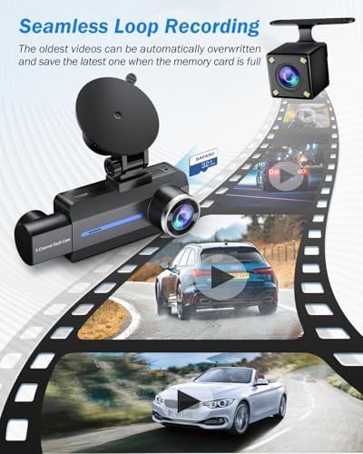 Blue triple channel car camera system — photo 5