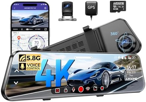 Twelve inch mirror dash cam with touch screen