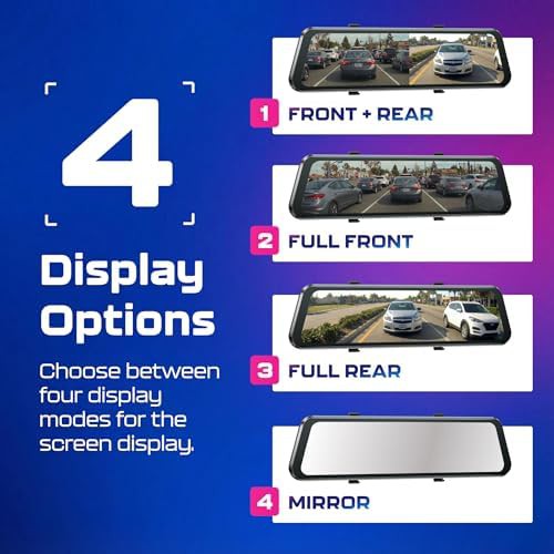 Twelve inch mirror dash cam with touch screen — photo 4