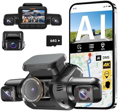 Four channel 4K 360 degree dash cam