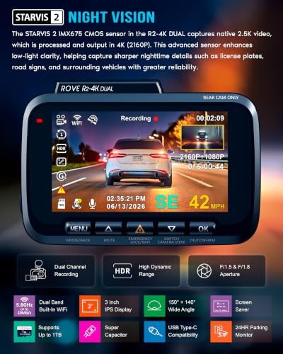 Dual dash cam with parking monitor kit — photo 4