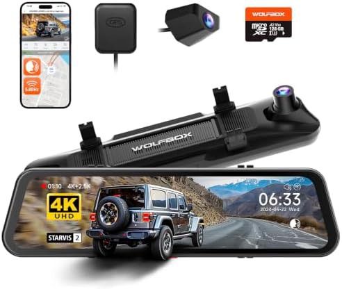 Pro mirror dash cam with 8mp sensor