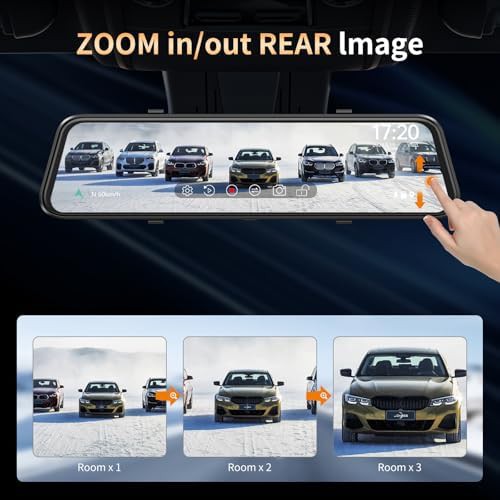 Twelve inch mirror dash cam with carplay — photo 3