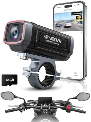 Waterproof motorcycle camera with image stabilization