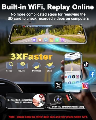 Twelve inch 4K mirror camera with WiFi — photo 3