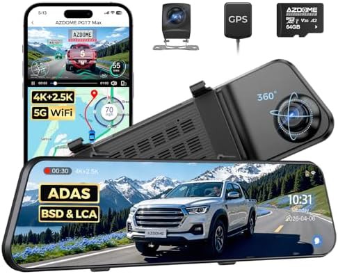 Rearview mirror dash cam with voice control