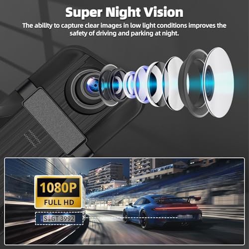 Rear view mirror dash camera 9.66 in — photo 4