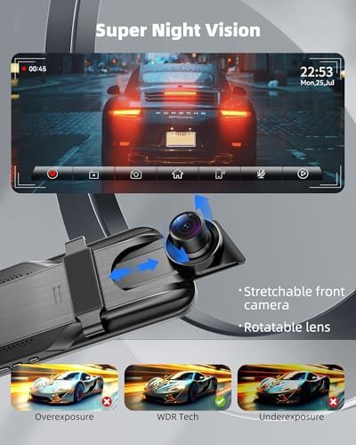 Ten inch mirror 2.5k carplay camera — photo 3
