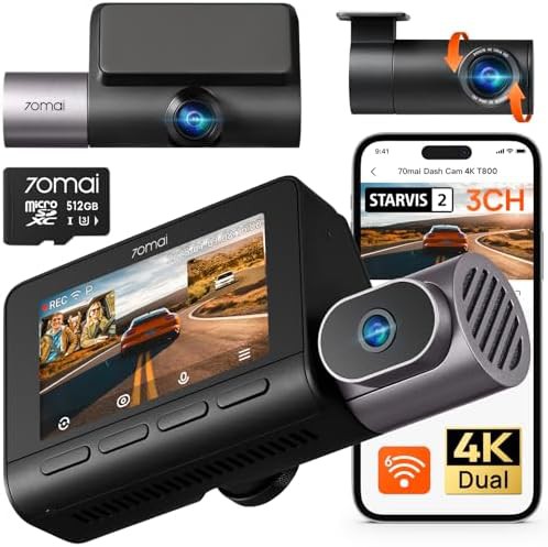 Three channel 4K dash cam system