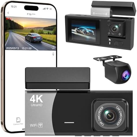 Three channel 4K wifi dash camera