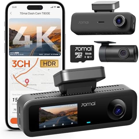 Three channel 4K camera for rideshare
