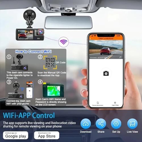 Dual channel WiFi dash cam with card — photo 5