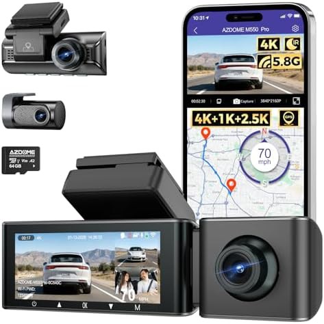 Three channel dash cam with adas and gps