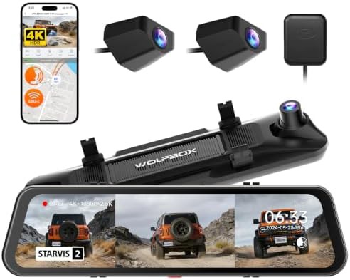Three channel bumper mirror dash cam