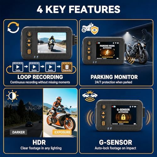 Waterproof motorcycle front and rear camera — photo 3
