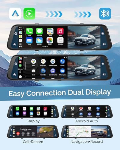 Twelve inch mirror 4k carplay camera — photo 3