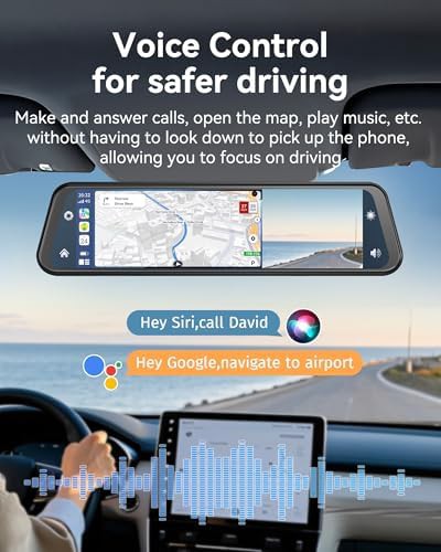 Twelve inch mirror 4k carplay camera — photo 4