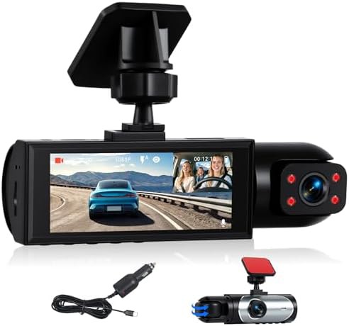 Front and inside dual dash camera