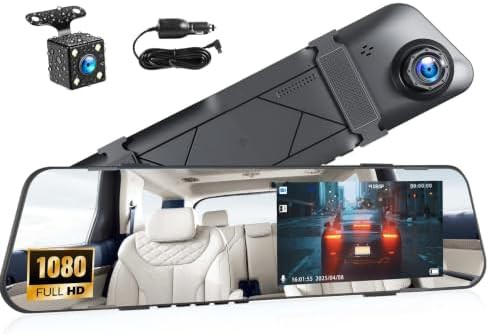 Mirror dash cam with backup assistance