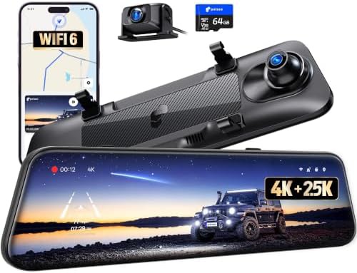 4K Mirror Dash Cam with Built-in GPS