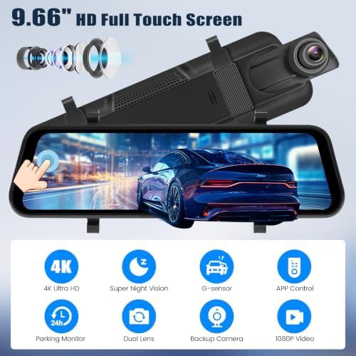 Mirror dash cam with dual 4K cameras — photo 2