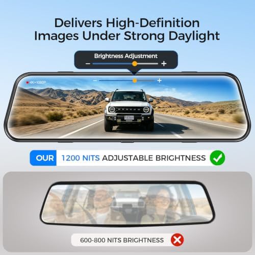 Ten inch mirror 4k touch screen camera — photo 4