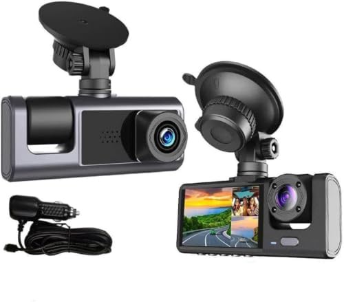 Three channel dash cam with night vision