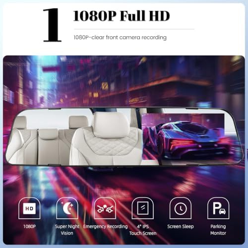 Full view mirror dash cam with rear camera — photo 5